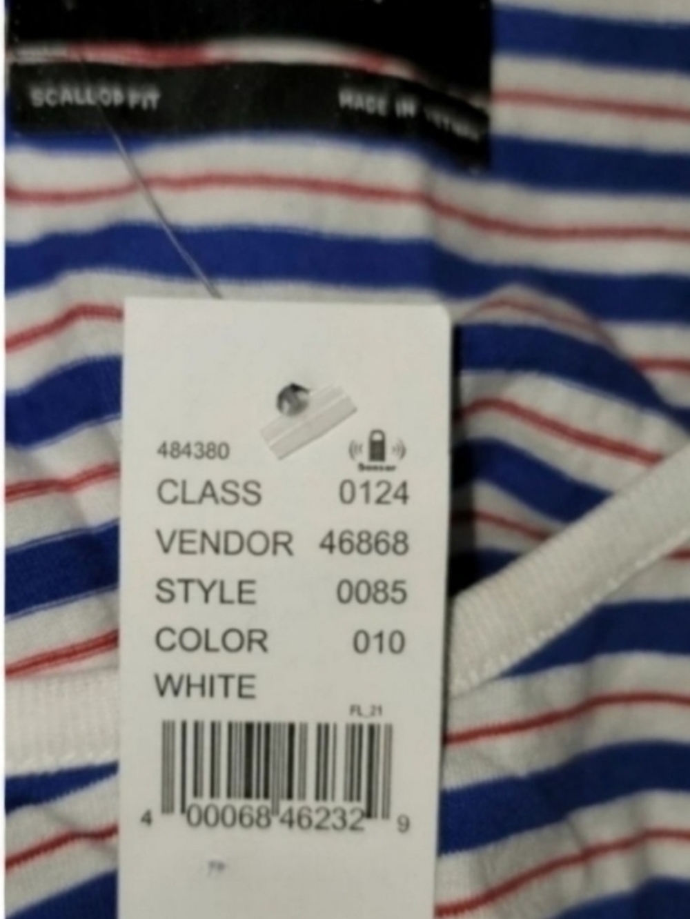Striped Blue & White Men's Tank Top - Picture 3 of 4